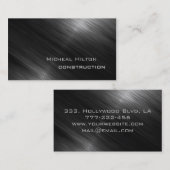 Professioneel elegant, modern luxe glanzend metaal visitekaartje (Voorkant / Achterkant)