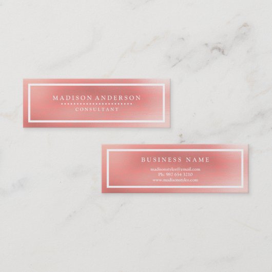 Professioneel elegant modern mini visitekaartje (Voorkant / Achterkant)