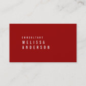 Professioneel Elegant Modern Minimalist Crimson Re Visitekaartje (Voorkant)