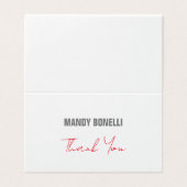 Professioneel elegant modern minimalistisch bedank kaart (Buitenkant ongevouwen)