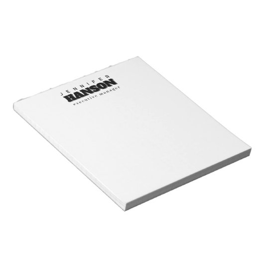 Professioneel elegant modern minimalistisch eenvou notitieblok (Schuin)