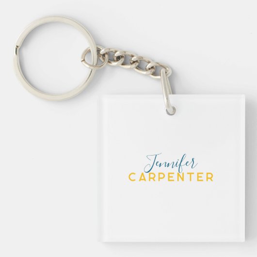Professioneel elegant modern minimalistisch eenvou sleutelhanger (voorkant)