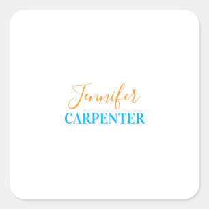 Professioneel elegant modern minimalistisch eenvou vierkante sticker