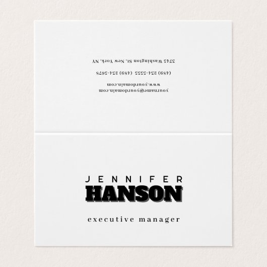 Professioneel elegant modern minimalistisch eenvou visitekaartje (Buitenkant ongevouwen)