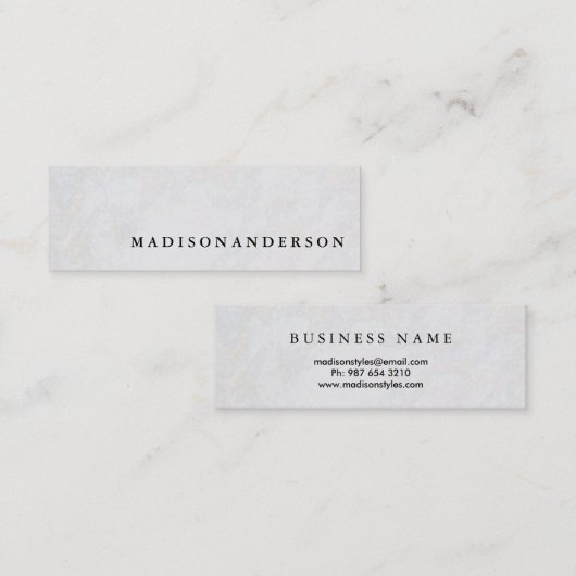 Professioneel Elegant Modern Minimalistisch Gepers Mini Visitekaartje (Voorkant / Achterkant)