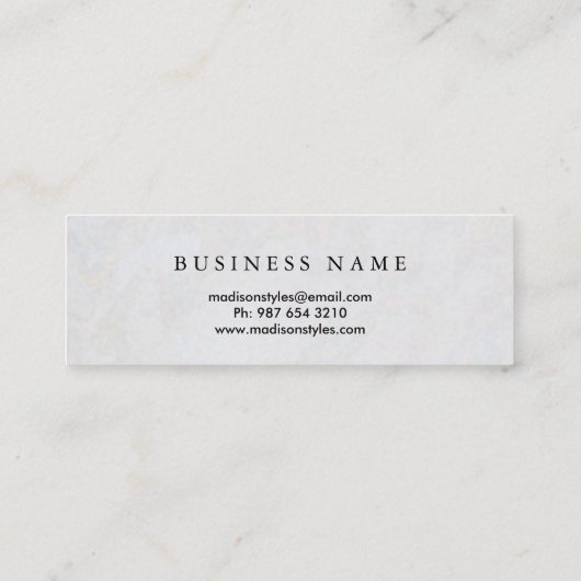 Professioneel Elegant Modern Minimalistisch Gepers Mini Visitekaartje (Achterkant)