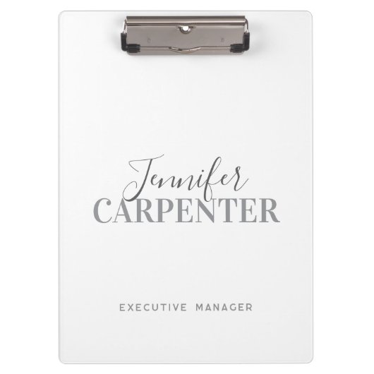 Professioneel elegant modern minimalistisch gewoon klembord (Voorkant)