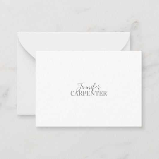 Professioneel elegant modern minimalistisch gewoon notitiekaartje (Voorkant)