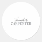 Professioneel elegant modern minimalistisch gewoon ronde sticker (Voorkant)