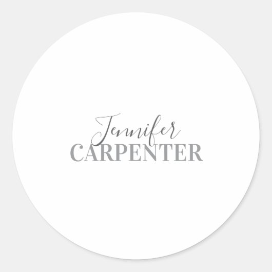 Professioneel elegant modern minimalistisch gewoon ronde sticker (Voorkant)