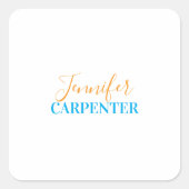 Professioneel elegant modern minimalistisch gewoon vierkante sticker (Voorkant)