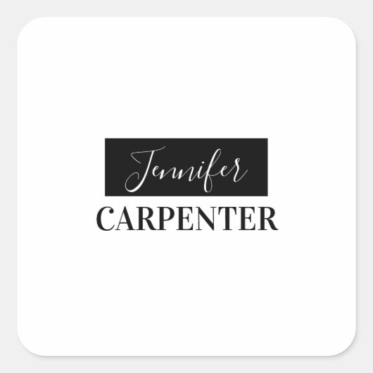 Professioneel elegant modern minimalistisch gewoon vierkante sticker (Voorkant)