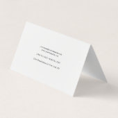 Professioneel elegant modern minimalistisch gewoon visitekaartje (Achterkant)