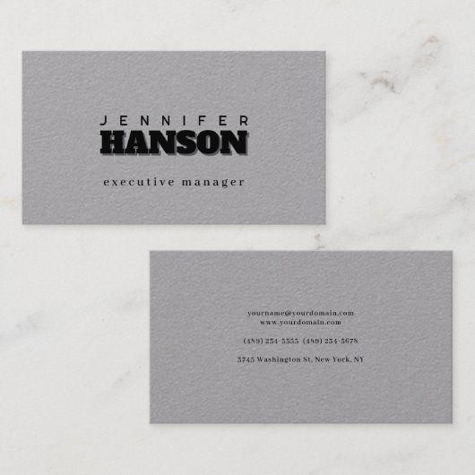 Professioneel elegant modern minimalistisch gewoon visitekaartje (Voorkant / Achterkant)