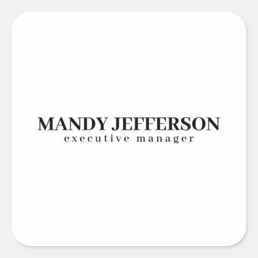Professioneel elegant modern minimalistisch met na vierkante sticker (Voorkant)