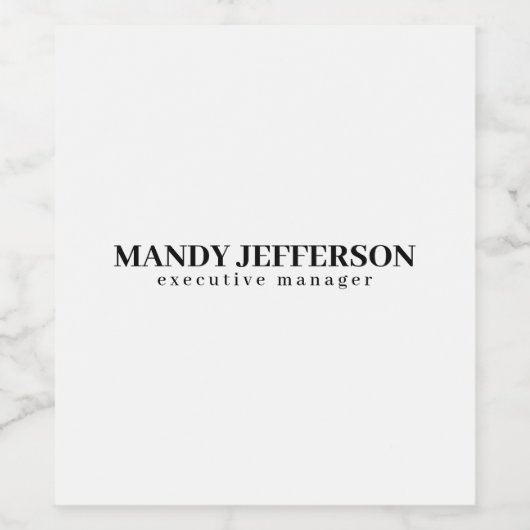 Professioneel elegant modern minimalistisch met na wijn etiket (Enkel label)