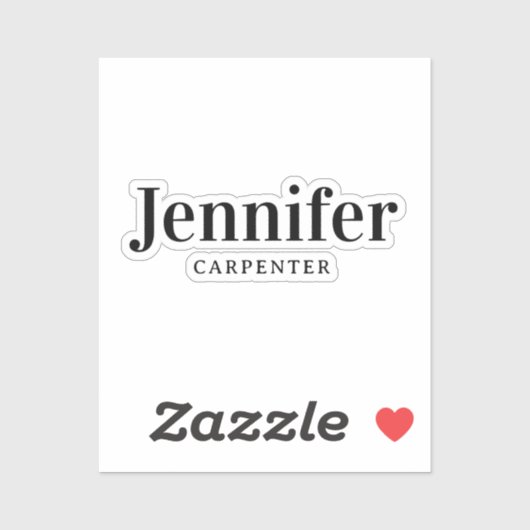 Professioneel elegant modern minimalistisch naam t sticker (Vel)