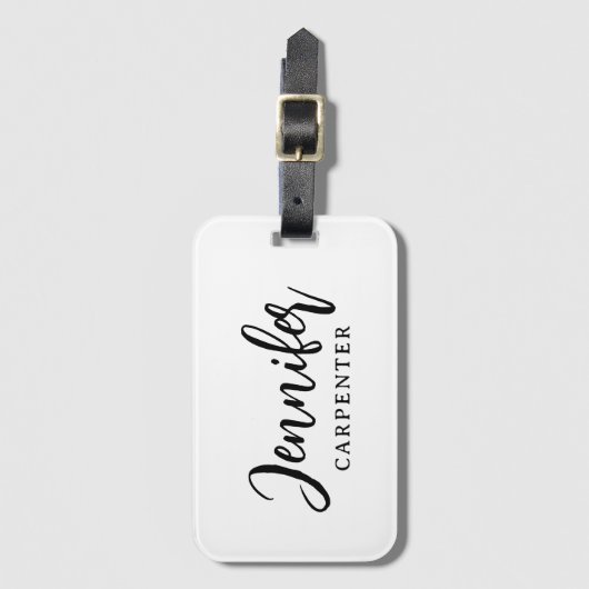 Professioneel elegant modern minimalistisch toevoe bagagelabel (Voorkant (verticaal))