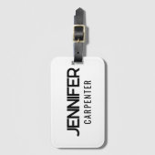 Professioneel elegant modern minimalistisch toevoe bagagelabel (Voorkant (verticaal))