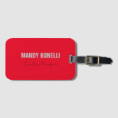 Professioneel elegant modern minimalistisch toevoe bagagelabel (Voorkant (horizontaal))