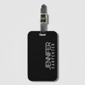 Professioneel elegant modern minimalistisch toevoe bagagelabel (Voorkant (verticaal))