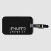 Professioneel elegant modern minimalistisch toevoe bagagelabel (Voorkant (horizontaal))