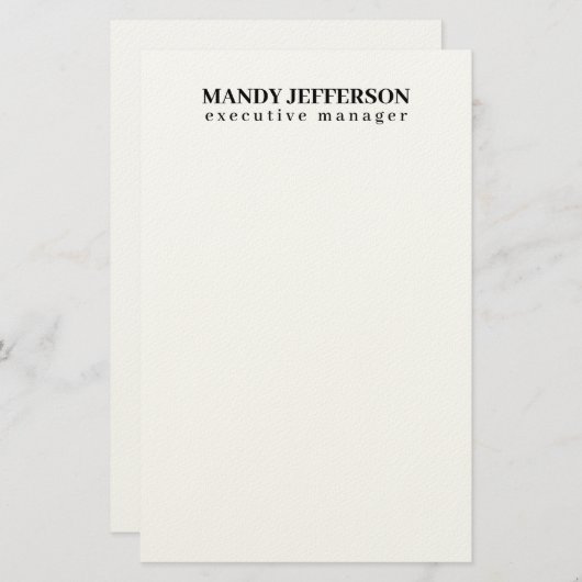 Professioneel elegant modern minimalistisch toevoe briefpapier (Voorkant / Achterkant)