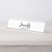 Professioneel elegant modern minimalistisch toevoe bureau naambordje (Voorkant)