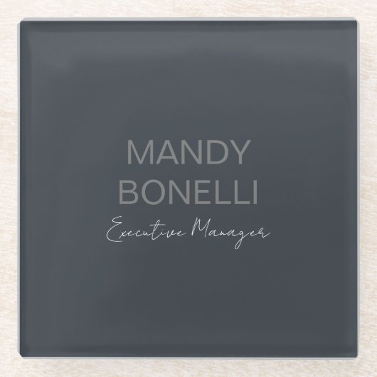 Professioneel elegant modern minimalistisch toevoe glazen onderzetter (Voorkant)