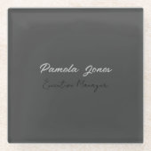 Professioneel elegant modern minimalistisch toevoe glazen onderzetter (Voorkant)