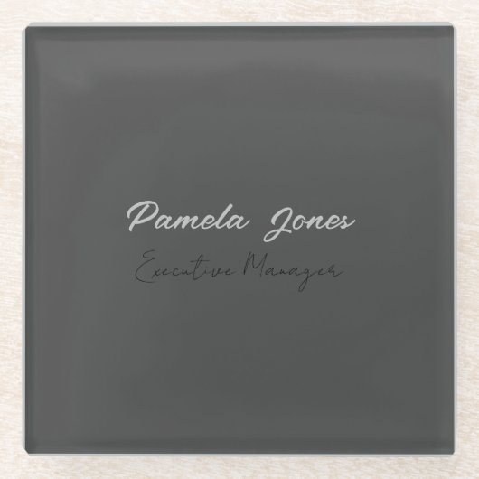 Professioneel elegant modern minimalistisch toevoe glazen onderzetter (Voorkant)