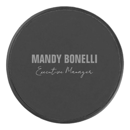 Professioneel elegant modern minimalistisch toevoe hockey puck (Voorkant)