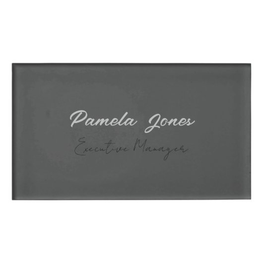 Professioneel elegant modern minimalistisch toevoe naambadge (Voorkant)