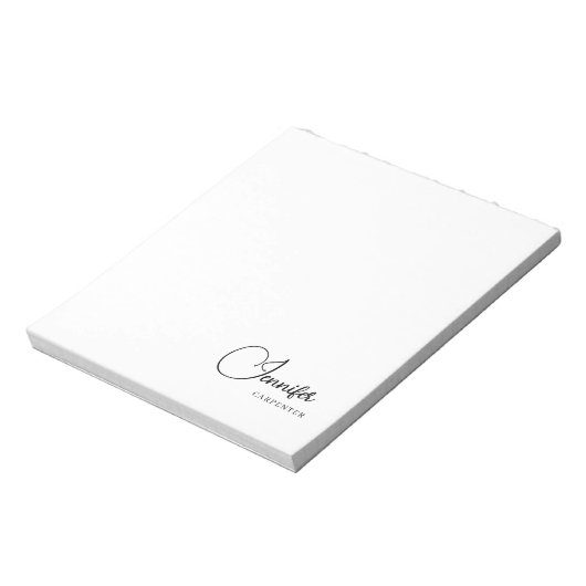 Professioneel elegant modern minimalistisch toevoe notitieblok (Linkerzijde)