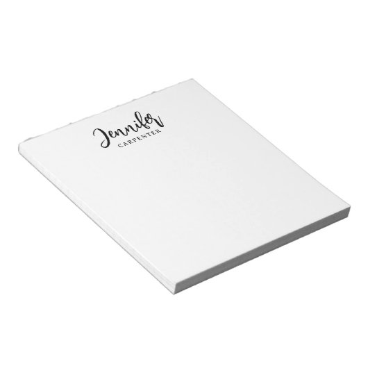 Professioneel elegant modern minimalistisch toevoe notitieblok (Schuin)