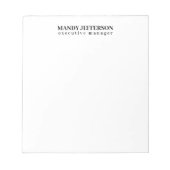 Professioneel elegant modern minimalistisch toevoe notitieblok (Voorkant)