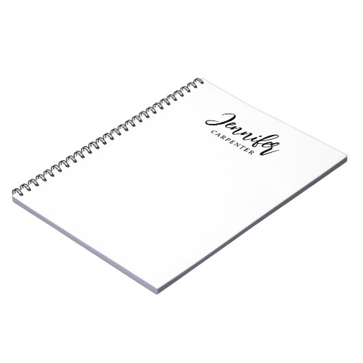 Professioneel elegant modern minimalistisch toevoe notitieboek (Linkerzijde)