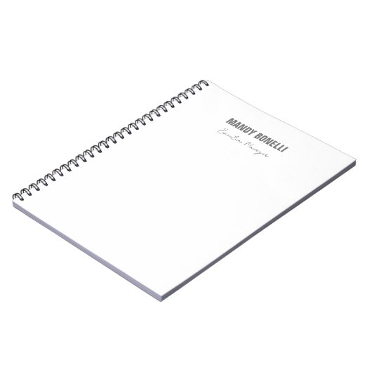 Professioneel elegant modern minimalistisch toevoe notitieboek (Linkerzijde)