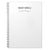 Professioneel elegant modern minimalistisch toevoe notitieboek (Voorkant)