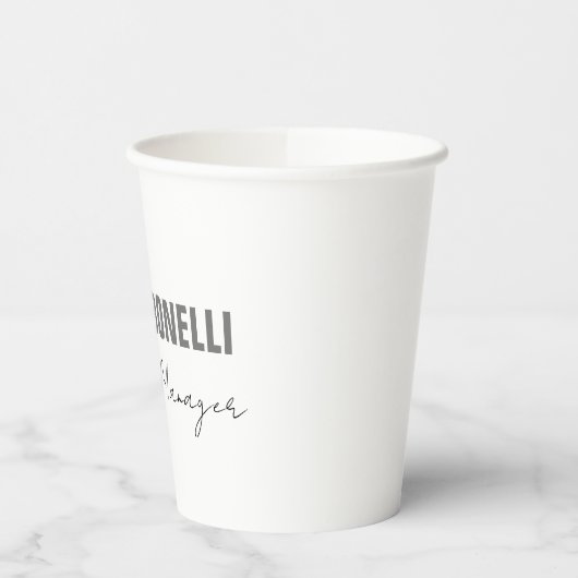Professioneel elegant modern minimalistisch toevoe papieren bekers (Links)