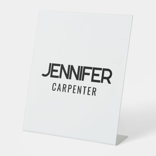 Professioneel elegant modern minimalistisch toevoe reclamebord met voetstuk (Voorkant)