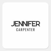 Professioneel elegant modern minimalistisch toevoe vierkante sticker (Voorkant)