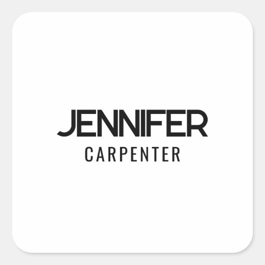 Professioneel elegant modern minimalistisch toevoe vierkante sticker (Voorkant)