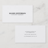 Professioneel elegant modern minimalistisch toevoe visitekaartje (Voorkant / Achterkant)