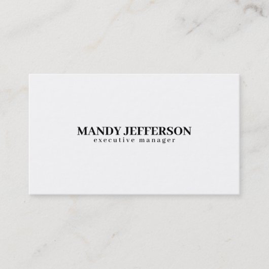 Professioneel elegant modern minimalistisch toevoe visitekaartje (Voorkant)