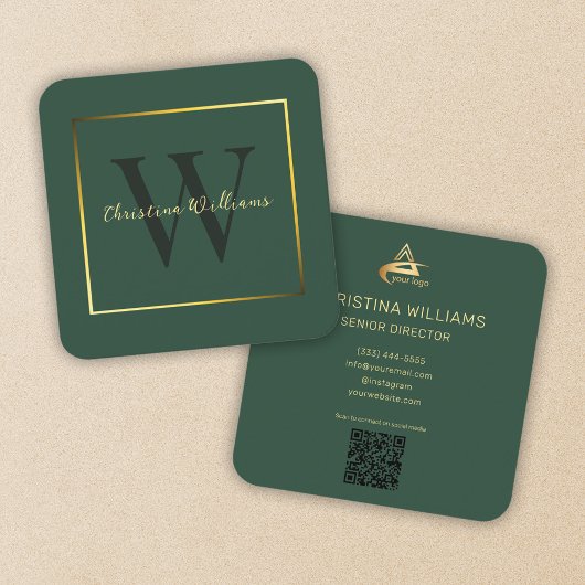 Professioneel Elegant Modern Minimalistisch Uniek Vierkante Visitekaartje