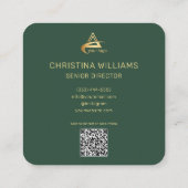 Professioneel Elegant Modern Minimalistisch Uniek Vierkante Visitekaartje (Achterkant)