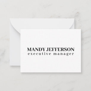 Professioneel elegant modern minimalistisch voeg n notitiekaartje