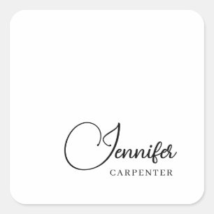 Professioneel elegant modern minimalistisch voeg n vierkante sticker