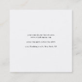 Professioneel elegant modern minimalistisch voeg n vierkante visitekaartje (Achterkant)